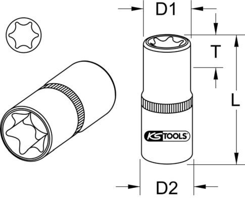 KS TOOLS Hylsyavain 911.4324